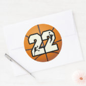 Nummer 22 Basketball Ronde Sticker (Envelop)
