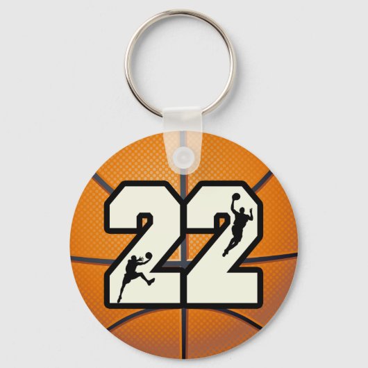 Nummer 22 Basketball Sleutelhanger (Voorkant)