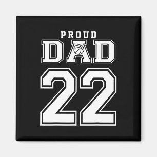 Nummer 22 Custom Proud Bysketbyll Dad Gepersonalis Magneet