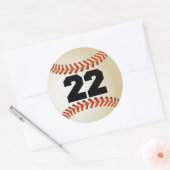 Nummer 22 Honkbal Ronde Sticker (Envelop)
