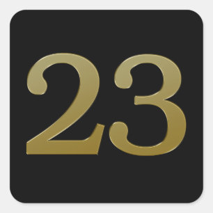 Nummer 23 Gold Square Sticker