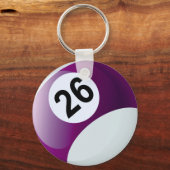 Nummer 26 Billiards Ball Sleutelhanger (Voorkant)