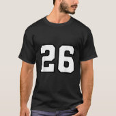 Nummer 26 Varsity Sportstijl T-shirt (Voorkant)