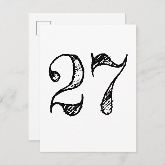 Nummer 27 - 27 Manuscript Géant Uitnodiging Briefkaart (Voorkant / Achterkant)