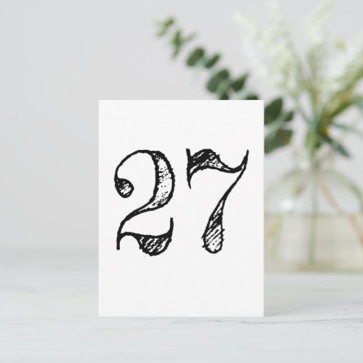 Nummer 27 - 27 Manuscript Géant Uitnodiging Briefkaart (Staand voorkant)