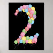 Nummer 2 ballonnen Vervalbanner van verjaardagsfee Poster (Voorkant)
