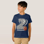 Nummer 2 Basketball- en afspeelontwerp T-shirt (Voorkant volledig)