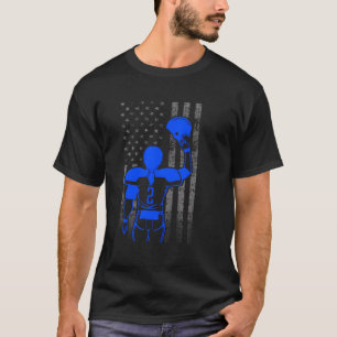 Nummer 2 Blauw Vrouw Football Speler Vlag met Hel T-shirt