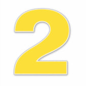 Nummer 2 Gold en White Sticker (Voorkant)