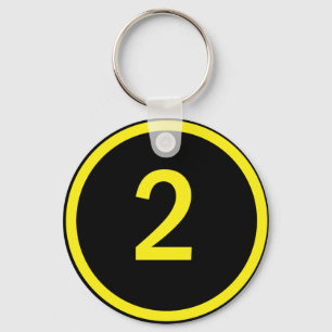 nummer 2 in een cirkel sleutelhanger