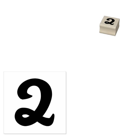 Nummer 2 journaling knutselwerk 	rubberstempel (Gestempeld)