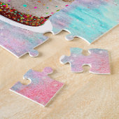 Nummer 2 kaars op taart, gelukkige verjaardag, kle legpuzzel (Zijkant)