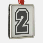 Nummer 2 metalen ornament (Rechts)
