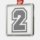 Nummer 2 metalen ornament (Links)