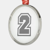 Nummer 2 metalen ornament (Links)