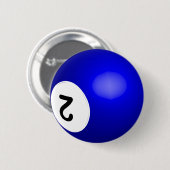 Nummer 2 Poolbal Knop Ronde Button 5,7 Cm (Voorkant /achterkant)