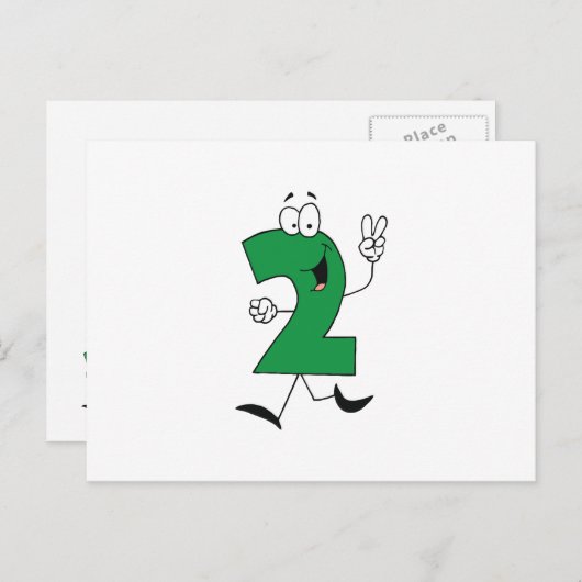 Nummer 2e verjaardag Tshirts en geschenken Briefkaart (Voorkant / Achterkant)