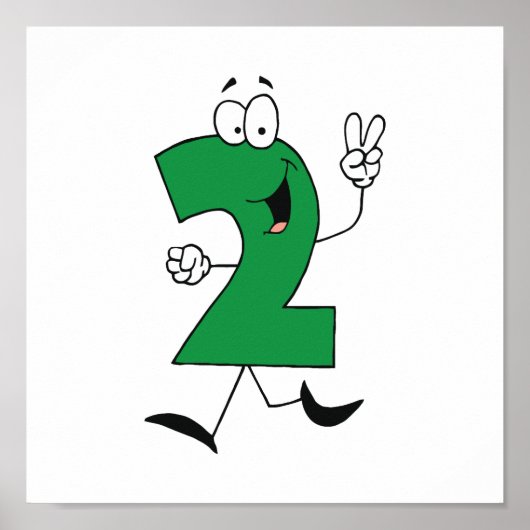 Nummer 2e verjaardag Tshirts en geschenken Poster (Voorkant)