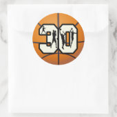 Nummer 30 Basketball Ronde Sticker (Tas)