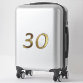 Nummer 30 Faux Gold 30ste Jubileum Sticker (Koffer)