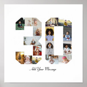 Nummer 30 Fotocollage Poster
