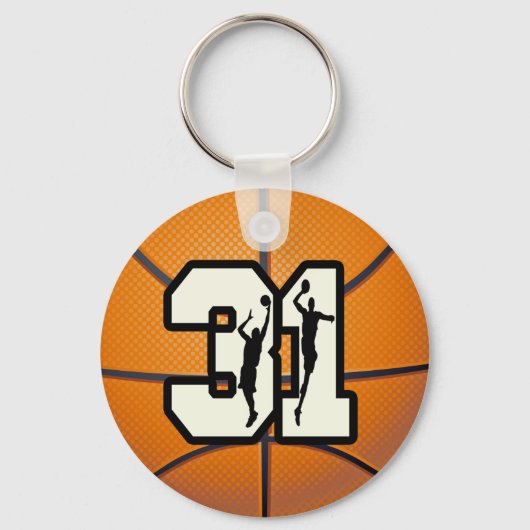 Nummer 31 Basketball Sleutelhanger (Voorkant)