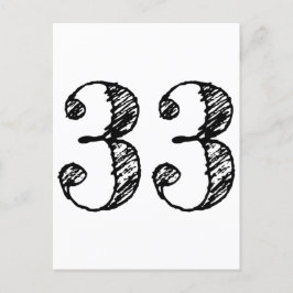 Nummer 33 - 33 Manuscript Leeftijd Uitnodiging Briefkaart