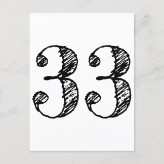 Nummer 33 - 33 Manuscript Leeftijd Uitnodiging Briefkaart