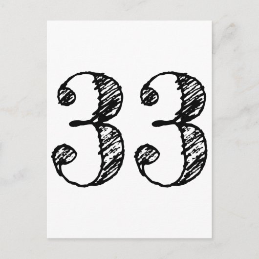 Nummer 33 - 33 Manuscript Leeftijd Uitnodiging Briefkaart (Voorkant)