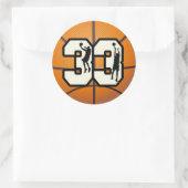 Nummer 33 Basketball Ronde Sticker (Tas)