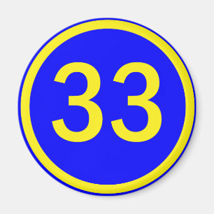 nummer 33 in een cirkel magneet