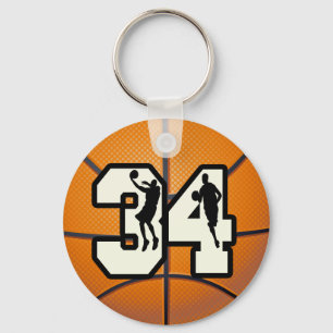 Nummer 34 Basketball Sleutelhanger