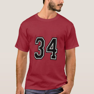 Nummer 34 Varsity Sport Jersey 34ste Verjaardag T-shirt