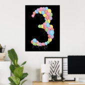 Nummer 3 ballonnen Versiemanager Vertrouwdag parti Poster (Thuiskantoor)