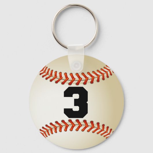 Nummer 3 Baseball Sleutelhanger (Voorkant)