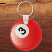 NUMMER 3 BILLIARTS BALL SLEUTELHANGER (Voorkant)