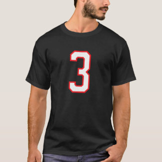 Nummer 3 Drie Sport Jersey Wit Rood Verjaardag Nu T-shirt