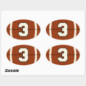 Nummer 3 Football Sticker (Vel)