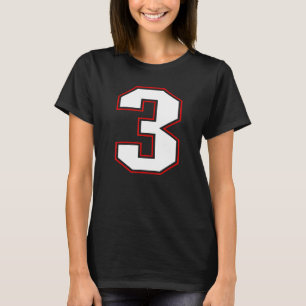 Nummer 3 Genummerde de Speler van het Team van de T-shirt