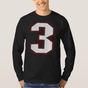 Nummer 3 Genummerde de Speler van het Team van de T-shirt