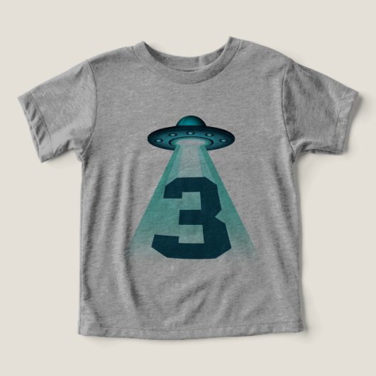 Nummer 3 Ontvoering UFO Alien Theme 3 Jaar Oud (Design voorkant)