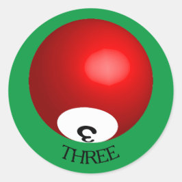 Nummer 3 Pool Ball Sticker