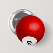 Nummer 3 Rode Pool Ball Button (Voorkant /achterkant)