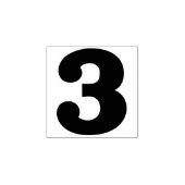 Nummer 3 	rubberstempel (Afrduk)