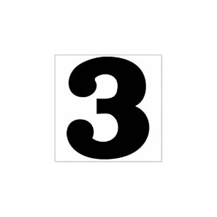 Nummer 3 rubberstempel