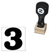 Nummer 3 	rubberstempel (Gestempeld)