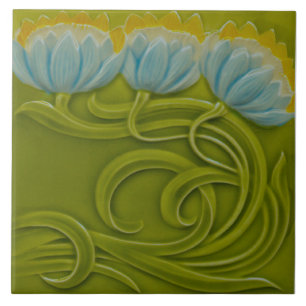 Nummer 3 van 3 Repo German Art Nouveau Jugendstil Tegeltje