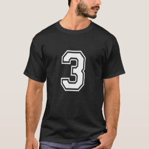 Nummer 3 Varsity Sports Team Jersey 3e verjaardag T-shirt