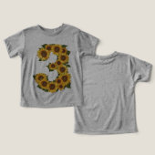 Nummer 3 Zonnebloemen Thema 3 Jaar Oude Meisjes (Ontwerp Voorkant & Achterkant)