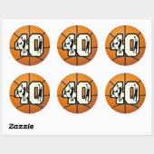 Nummer 40 Basketball Ronde Sticker (Vel)